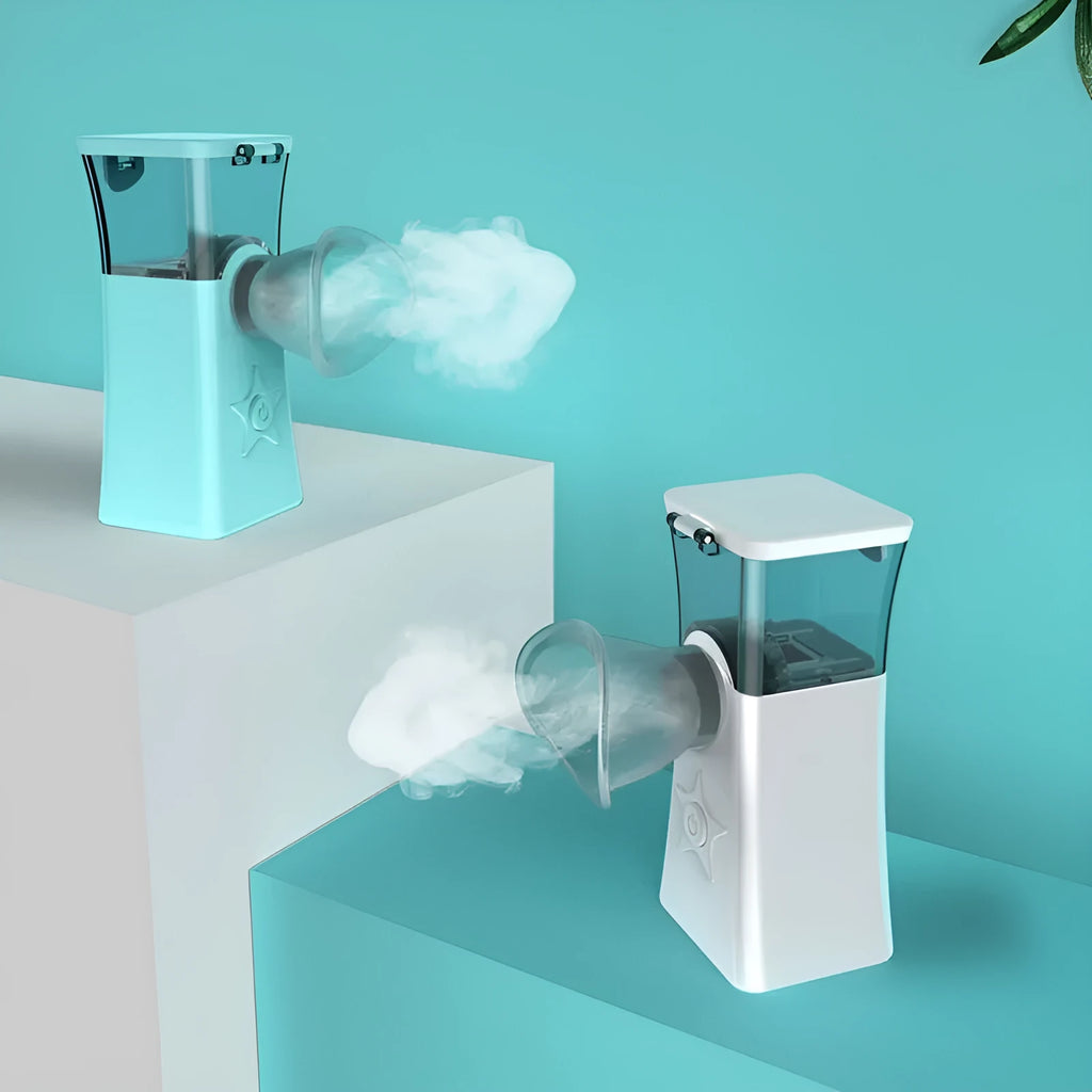 Portable USB nano mist face steamer with 2-in-1 eye and face function in white