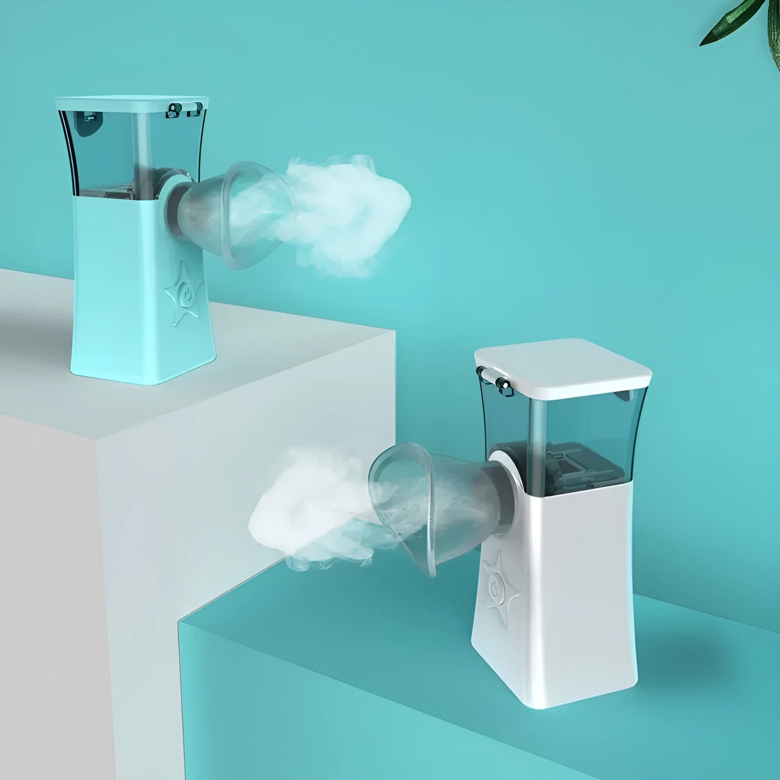 Portable USB nano mist face steamer with 2-in-1 eye and face function in white