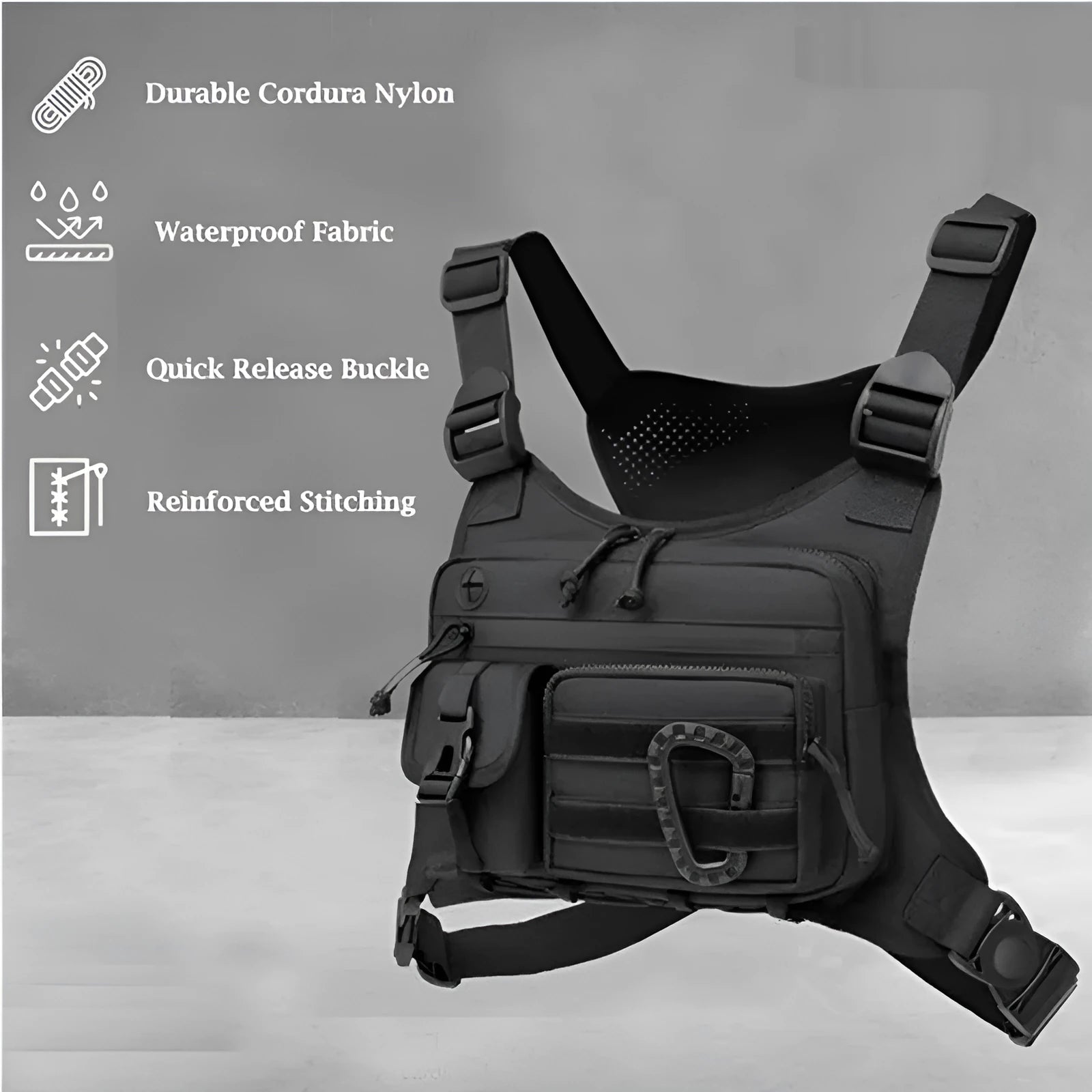 Men's camouflage running sports chest bag in polyester with 19 inch size