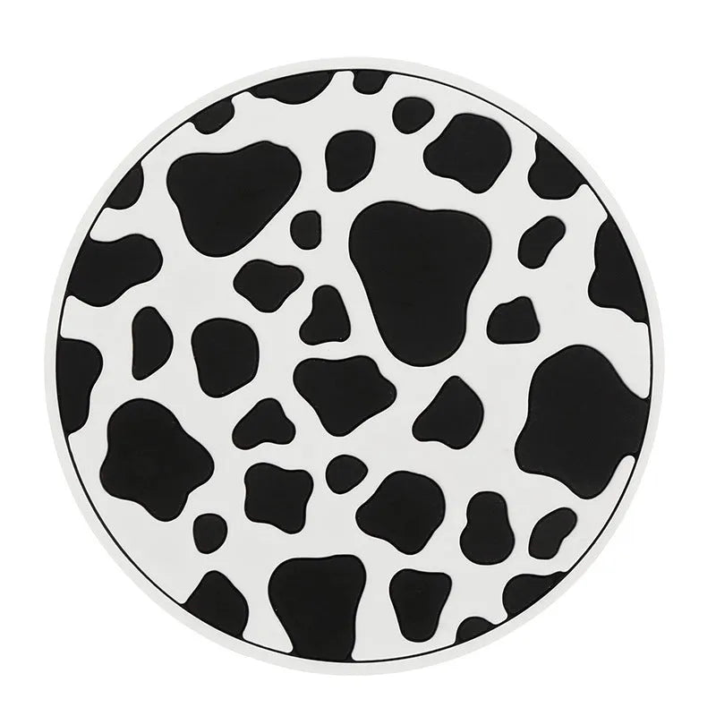 Universal PVC car cup holder mat coaster for front gate slot in four pattern designs.