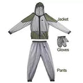 Men's anti-mosquito plaid mesh coat in gray for outdoor cycling and hiking