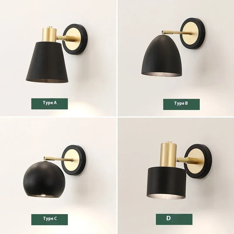 Nordic style iron wall lamp with adjustable colour temperature settings