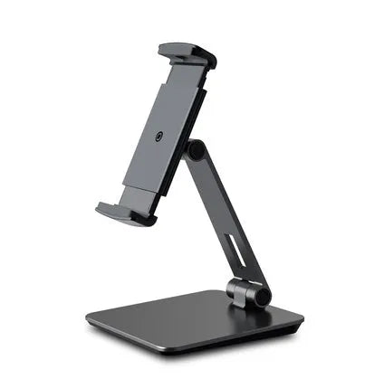 Aluminium foldable desktop phone and tablet stand with 360-degree rotation mechanism
