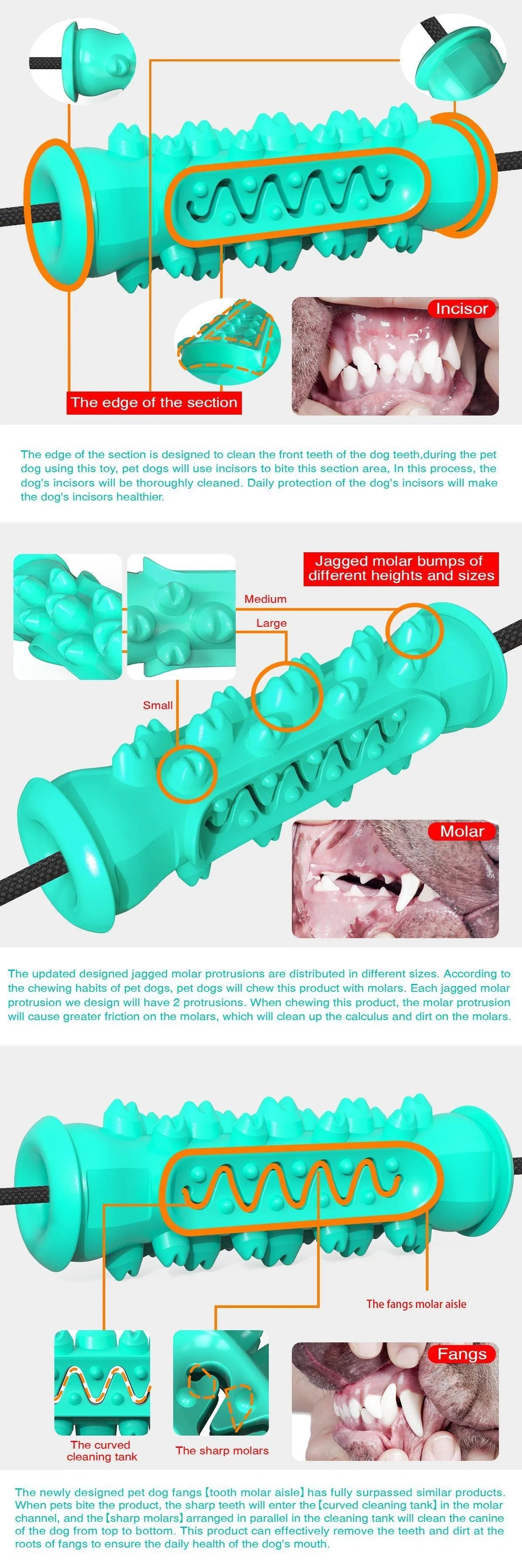 Double suction cup pull dog toy in Lake Blue made from hard-wearing plastic on a tiled floor
