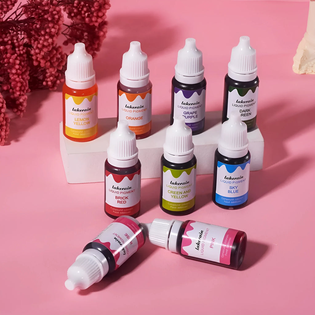 24 bottles of natural food colouring pigment in various colours for cake decorating and soap making