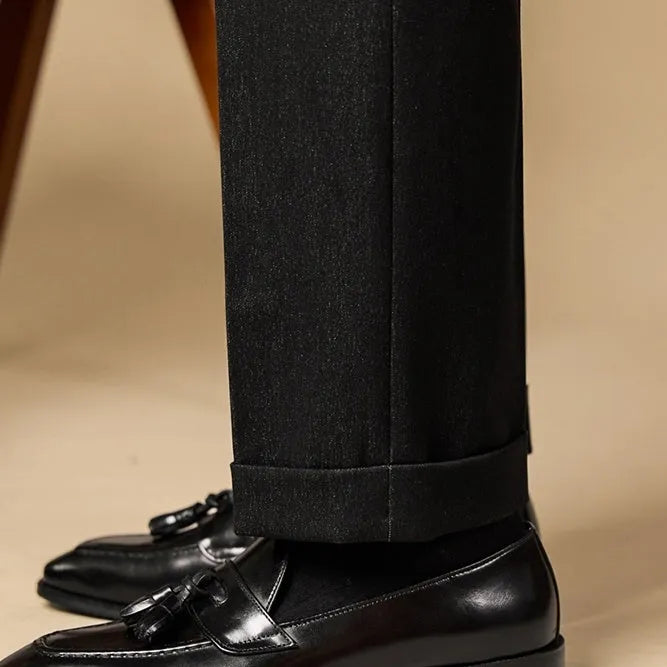 Men's polished leather tassel loafers in black and coffee colours with rubber sole
