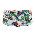 Men's nylon swimming trunks with flower-bird print in briefs and boxer styles