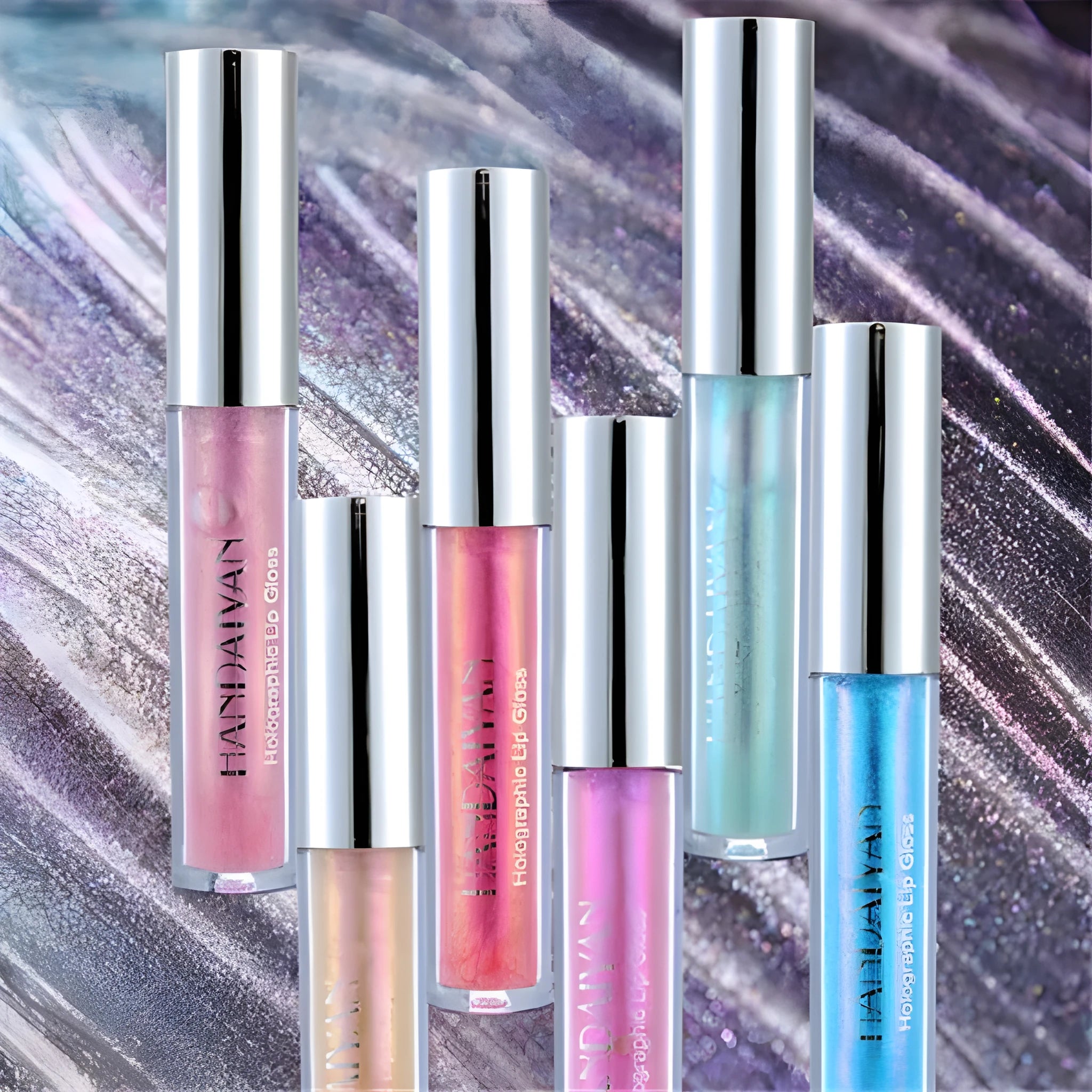 Polarized lip gloss in multiple shades with high-shine finish and wand applicator