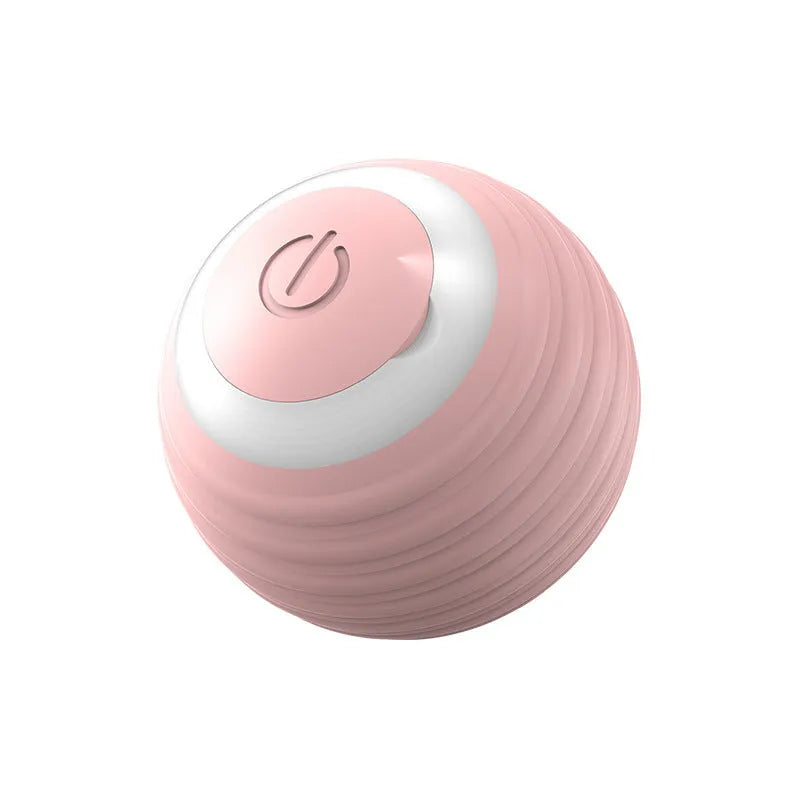 Automatic moving bouncing rolling ball smart cat toy in blue and pink silicone construction