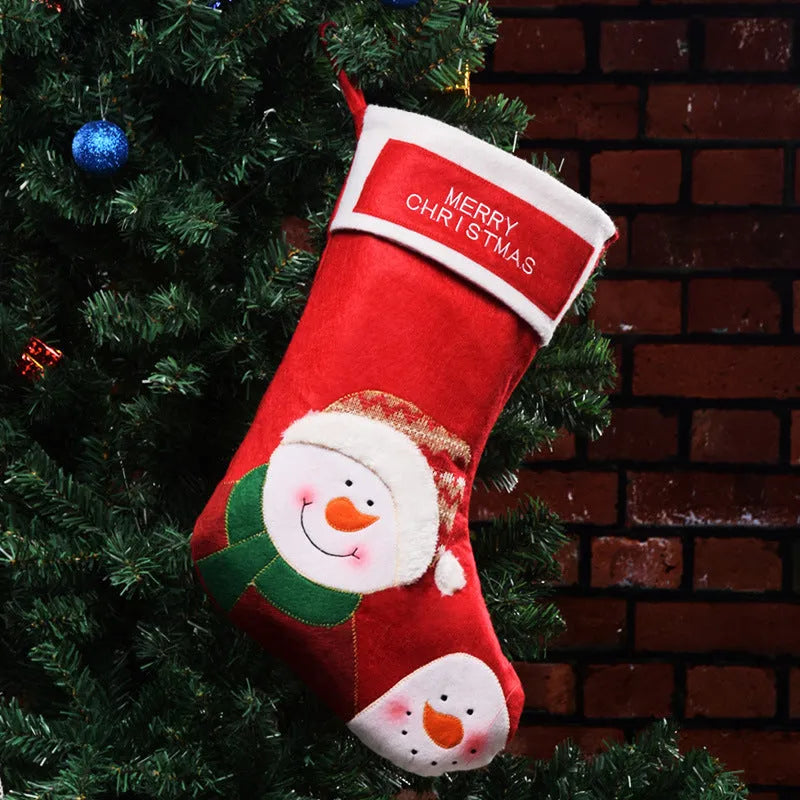 American-style non-woven fabric Christmas stocking pendant in elk, old man, or snowman design