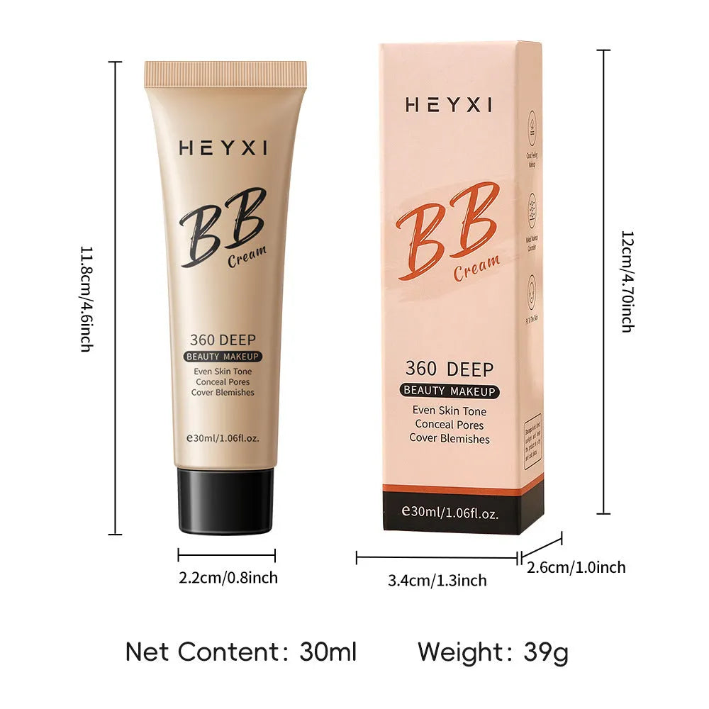 Tube of waterproof, sweat-proof BB cream in one of four colours (01, 02, 03, 04) for universal skin types.