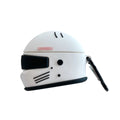 Cartoon motorcycle helmet silicone Airpods case with carabiner clip