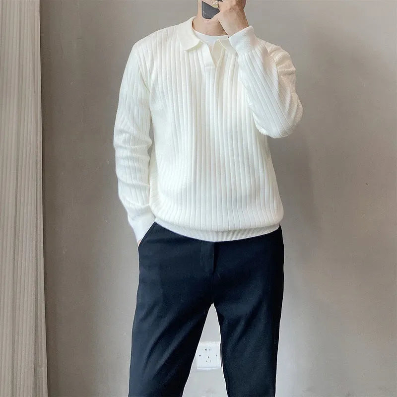 Men's loose fit rabbit fur knitted sweater in Army Green colour with long sleeves