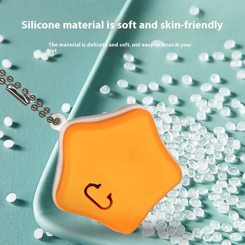 Blue rechargeable silicone pendant light for pets with three lighting modes
