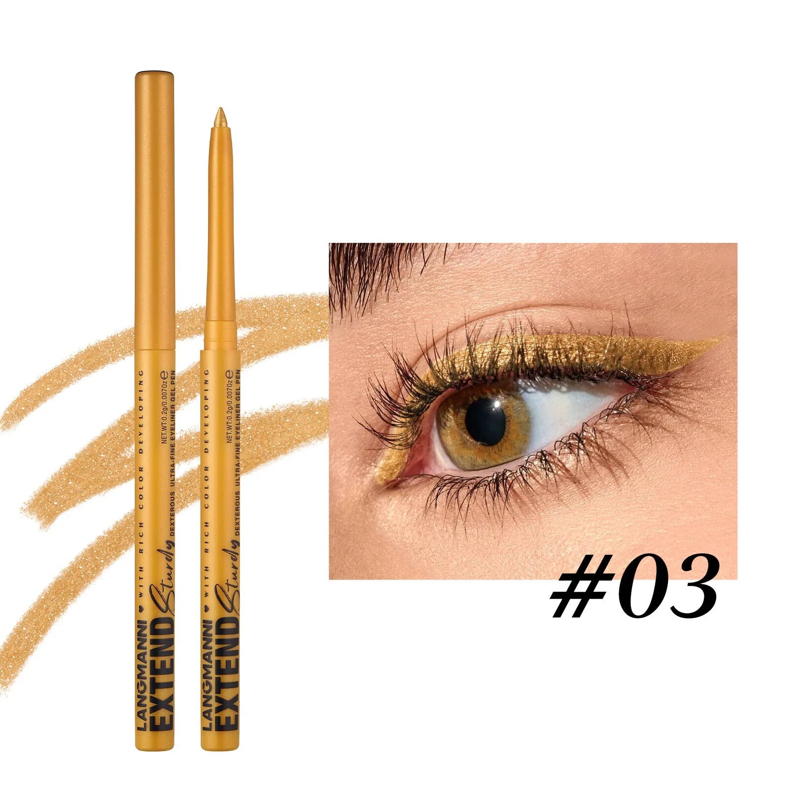 Set of 12 colourful gel glitter eyeliner pencils in vibrant shades for waterproof makeup