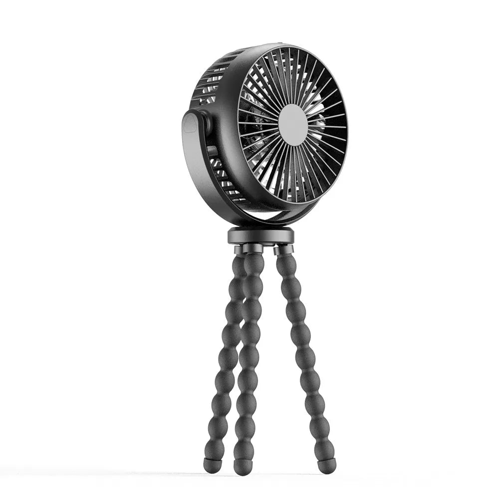 HOMEFISH F2 automatic shake head fan with LED light on removable bracket