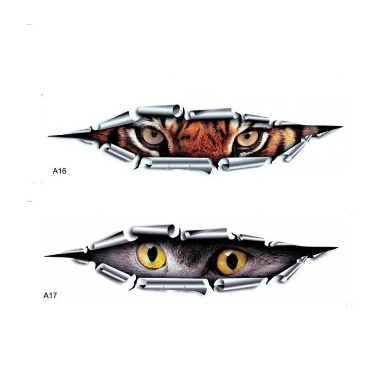 3D car door decoration sticker with Tiger Eye or Eagle Eye pattern on vehicle bumper