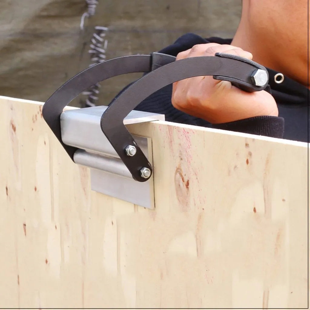Black forged steel wood handling wrench with a rubber grip, shown at 23.5 cm length.