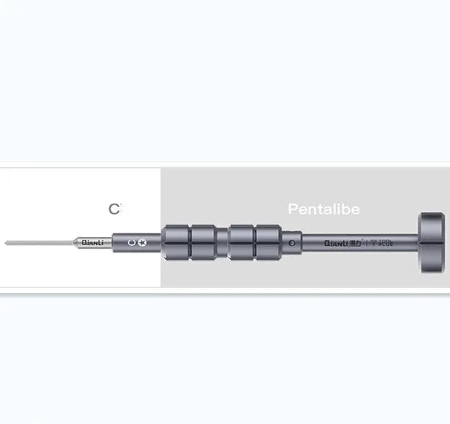 iPhone repair tool with grenade-shaped aluminium handle and T2 cross triangle tail screwdriver
