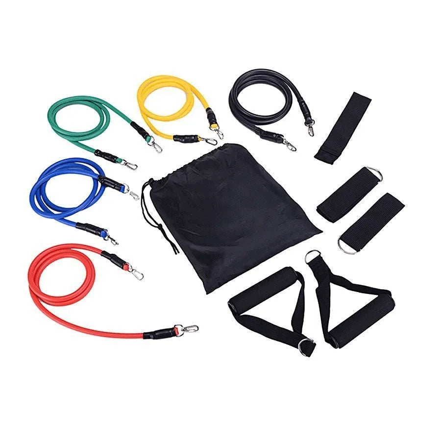 Door sports resistance band set with pulling rope in cloth bag and colour box packaging options