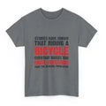 Grey women's short sleeve cotton t-shirt with a printing pattern, laid flat.