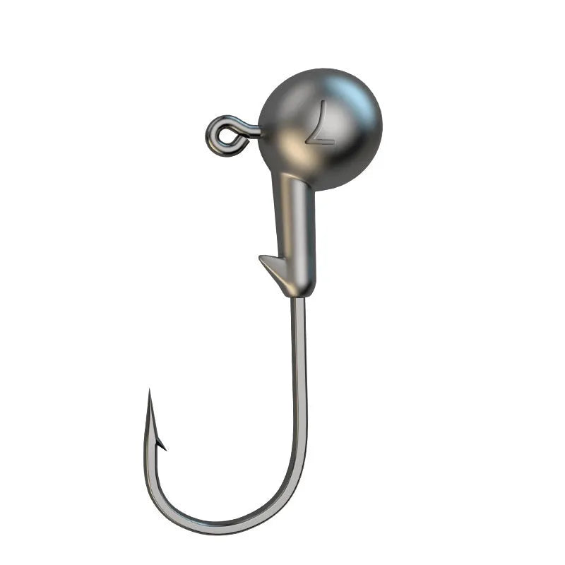 50-piece steel jig hook fishing set with three specification options and lead-headed model