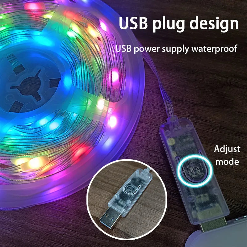 10-metre multi-colour LED party light string with 100 bulbs showing eight different lighting modes
