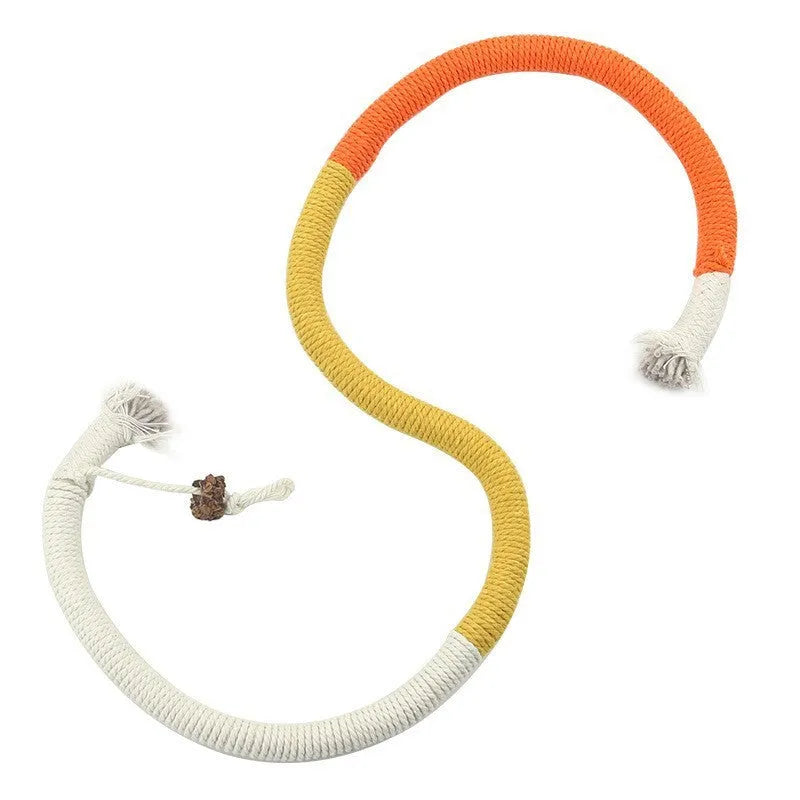 70cm cotton bite-resistant cat teasing rope toy in three colour options