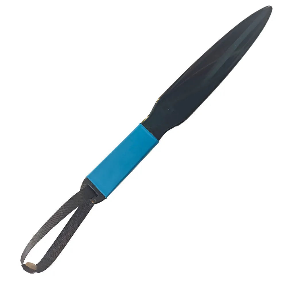 Blue and black nylon dog training break stick measuring 35cm long.