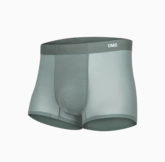 Men's antibacterial seamless sports underwear in black, shown flat.