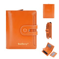 Women's PU leather card holder wallet in a choice of eight colours showing smooth polyester lining.
