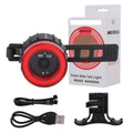 Black intelligent brake induction bicycle taillight with rechargeable battery and mounting brackets
