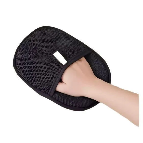Black pet hair removal glove with silicone bristles for dog cat grooming