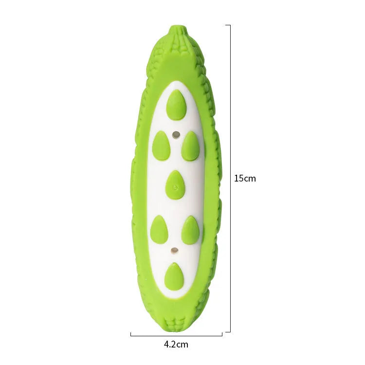 Green natural rubber dog chew toy with meat scent for large breed chewing