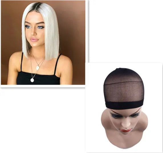 Ladies wig headgear Ruili style high temperature wire mechanism process any skin tone any face type white colour