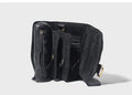 Handmade cow leather vintage wallet with tape extraction closure in black or dark brown