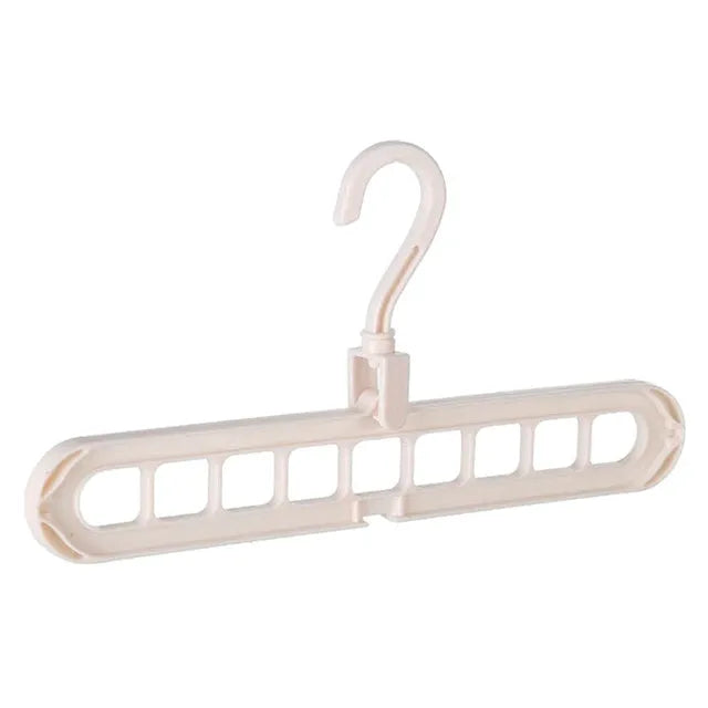 Plastic clothes storage hanger with rotating hook, shown in available colours.