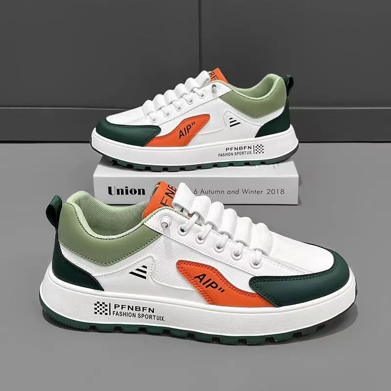 Men's casual shoes with round toe and artificial PU upper in solid colour options