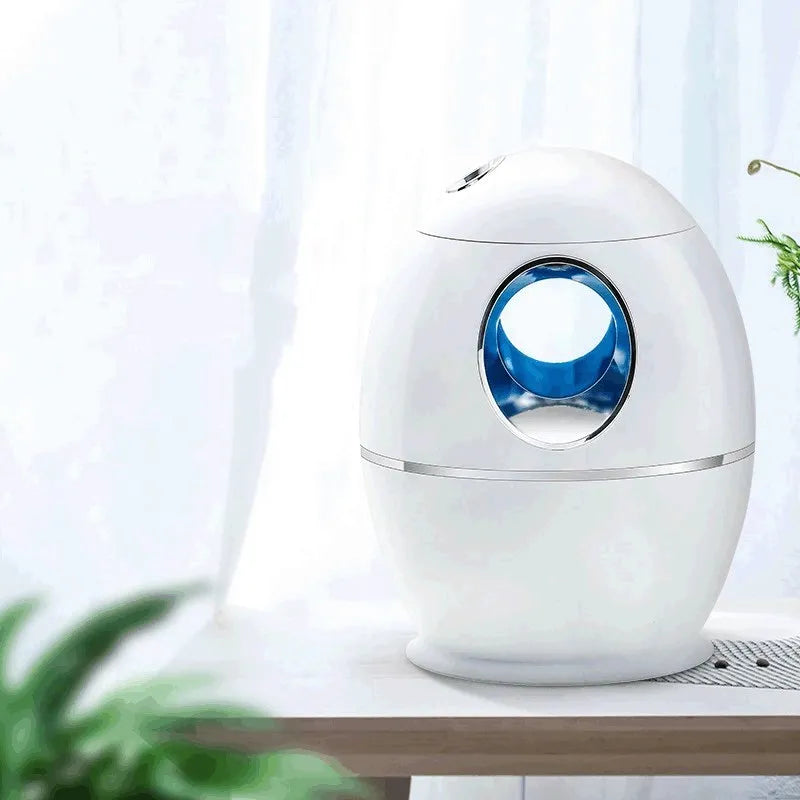 White columnar household air disinfection humidifier with anion function and a large water tank.