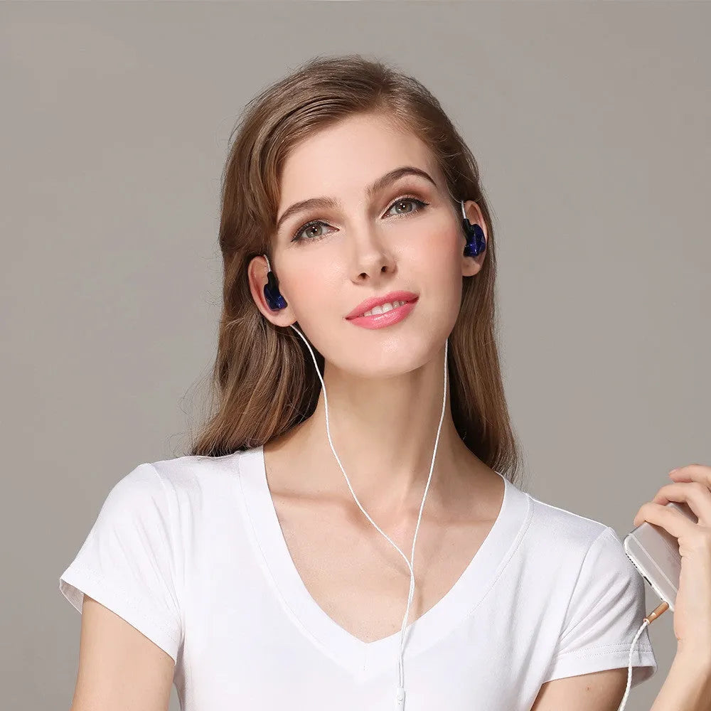 Sports ear-wrap earphone with silicone earplugs and 3.5mm in-line plug in red colour