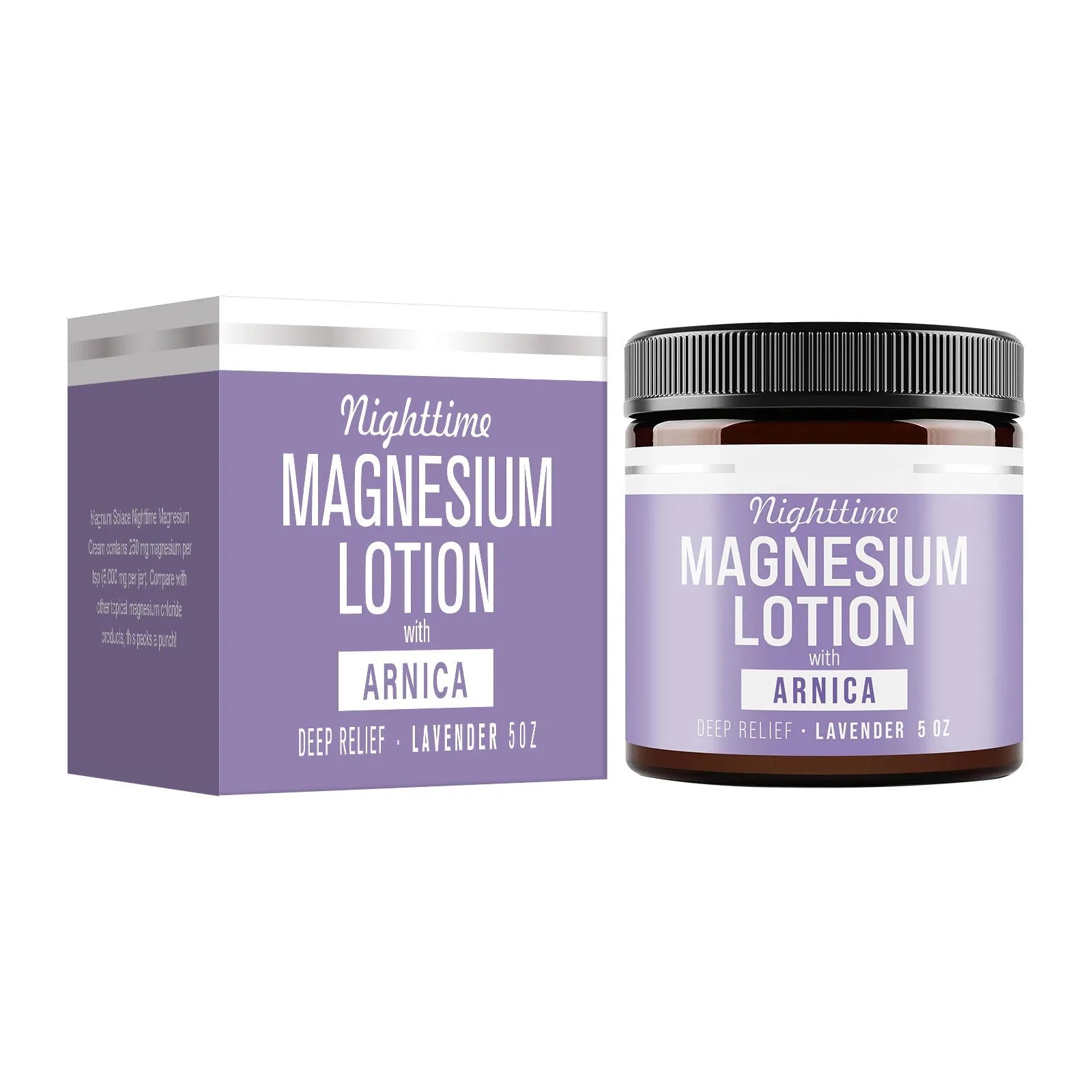 150ml jar of Magnesium Body Butter Cream with shea butter and arnica extract for skin hydration