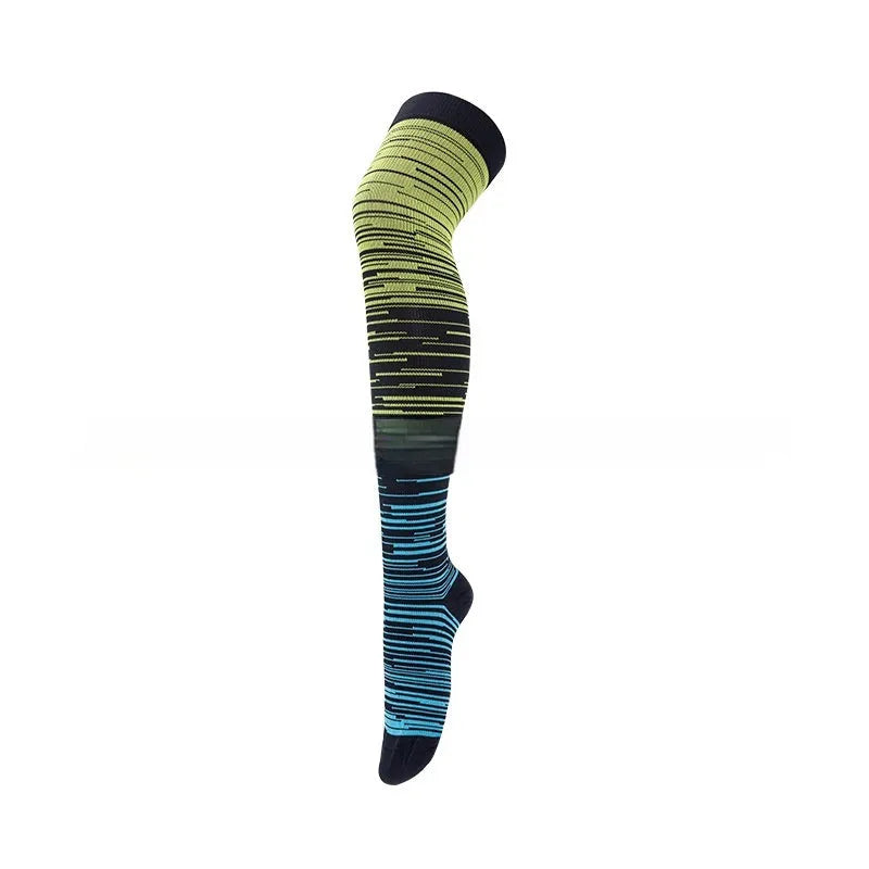 Outdoor sports running cycling long compression socks knee high quick dry polyester in multiple colours