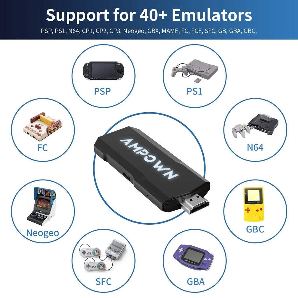 HD home TV game console with HDMI cable connection and wireless controller