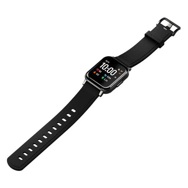 Black waterproof smart bracelet with 1.4-inch screen showing health metrics