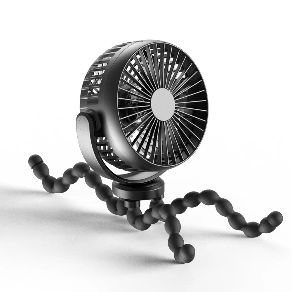 HOMEFISH F2 automatic shake head fan with LED light on removable bracket