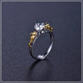 Black gold crystal crown ring for cosplay with copper construction and multiple size options