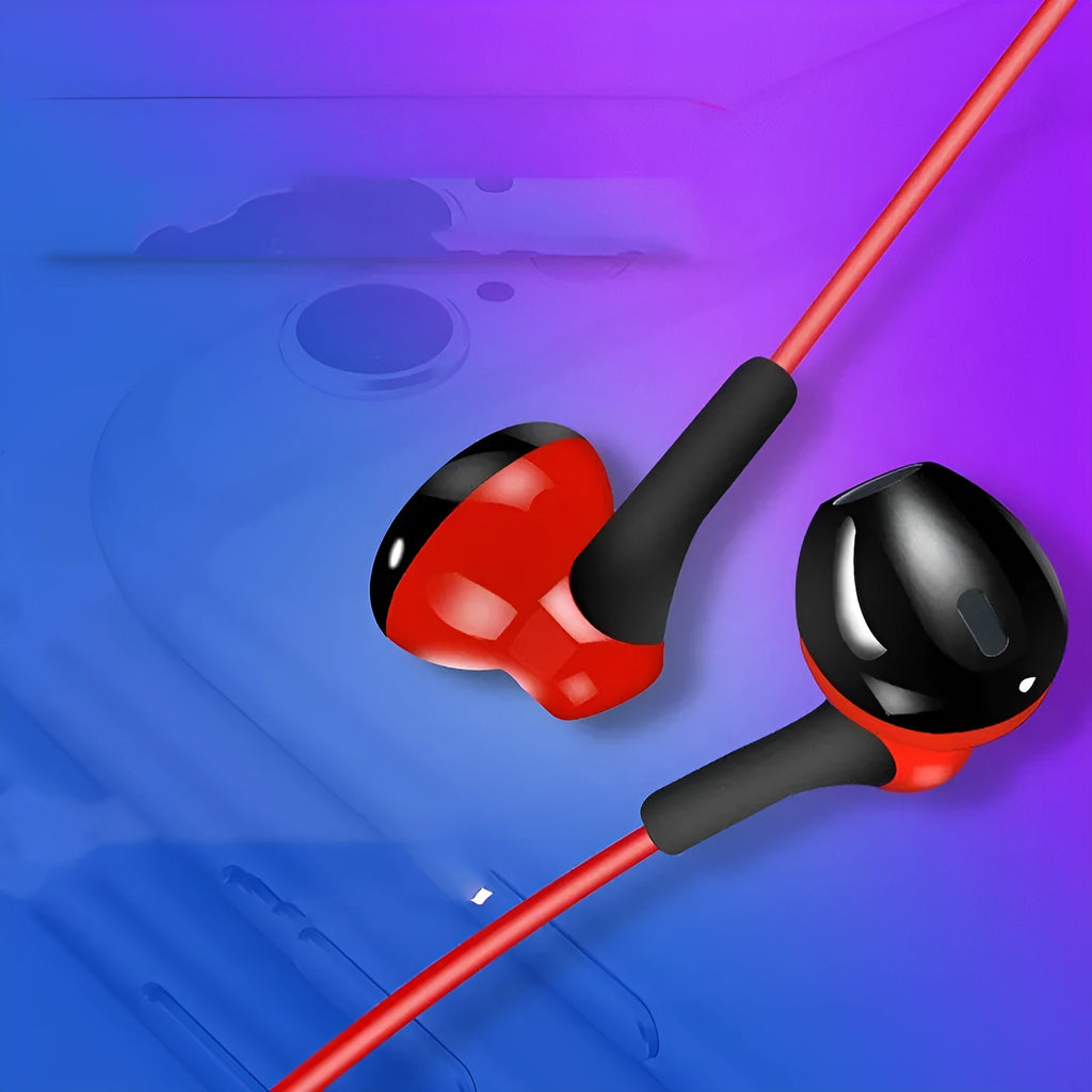 Black wired in-ear monitoring earphones with plastic housing and TPE cable for K-song use