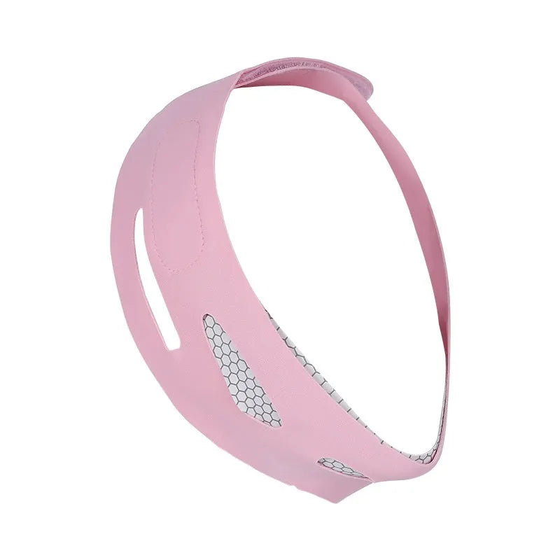 Black and pink elastic V face bandage for facial contouring with far infrared option