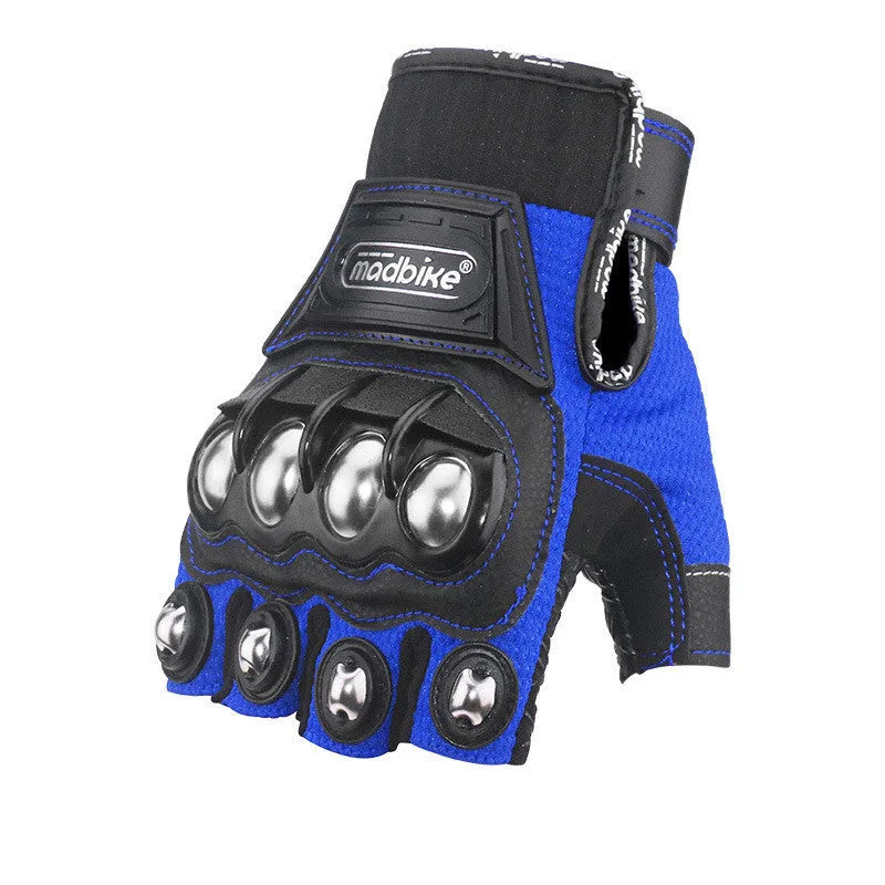 Madbike half finger motorcycle gloves for men in black colour option