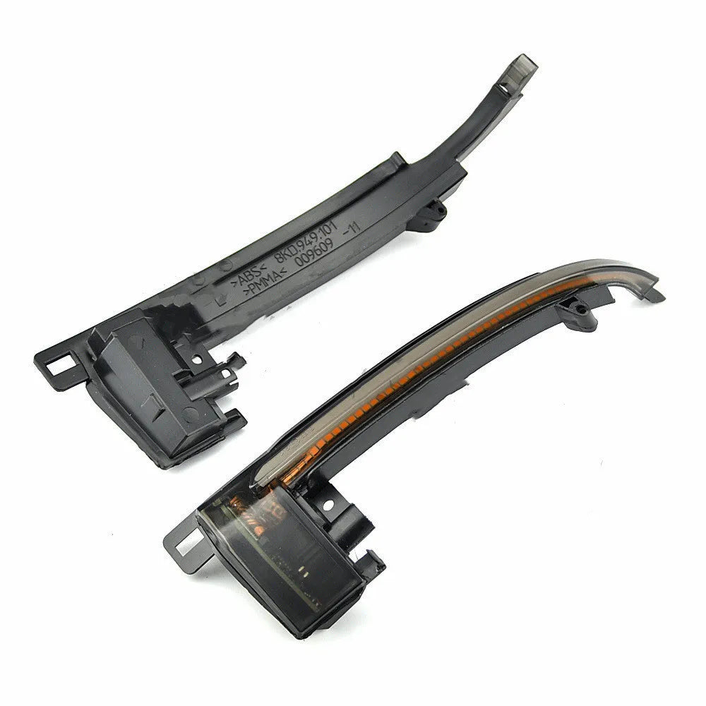 Dynamic LED mirror turn signals for Audi B8 and B8.5 models in black and white options